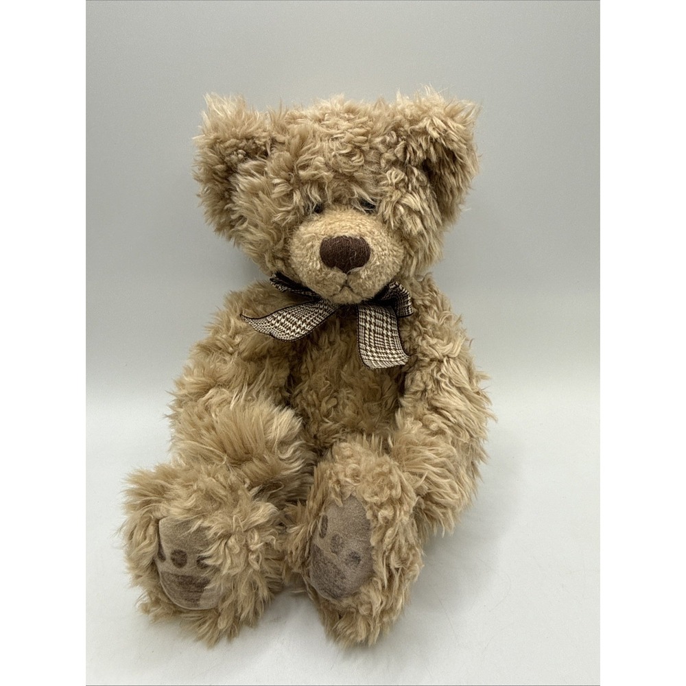 Russ Thornbury Bear Plush Stuffed Animal Tan Brown Curly‎ Soft Cuddle Teddy 9"